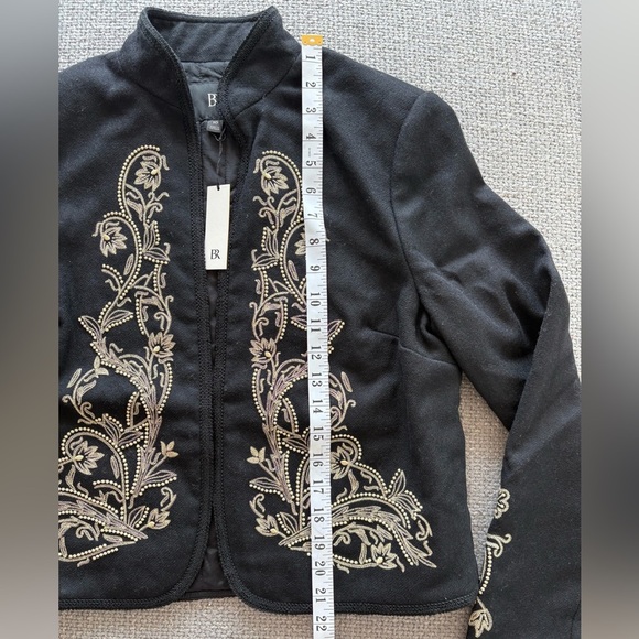 Banana Republic Jadia Embroidered Wool Cropped Jacket - Size 10 - Picture 12 of 15